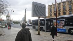 El panel de la plaza de Galicia se instal en 2010, pero nunca lleg a cumplir su misin y actualmente se encuentra muy deteriorado.