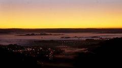 Vista de Culleredo al amanecer desde A Zapateira