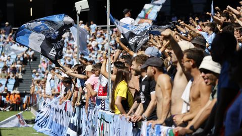Aficionados del Celta, en el partido ante el M&aacute;laga.