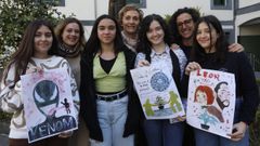 Las cuatro alumnas premiadas del colegio de Josefinas, con las profesoras que les ayudaron en el proyecto 