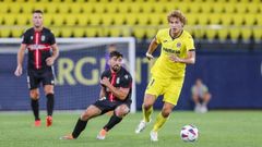 Pascual, jugador del Villarreal B, en el partido ante el Cartagena.