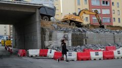 El conductor impactó contra las barreras tipo New Yersey, en una imagen de archivo en Caranza, colocadas con motivo de las obras de As Pías.