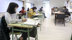 Imagen de archivo de un aula de la escuela de idiomas de Santiago en febrero del 2021