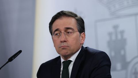 El ministro de Exteriores, Jos� Manuel Albares , durante la rueda de prensa posterior al Consejo de Ministros.