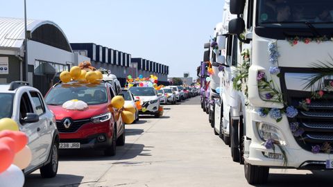 Misa de San Cristobal en la capilla de San Bartolom de Rianxo   bendicion de vehiculos y  procesin