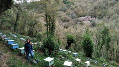 Beatriz Parga, en la zona de O Incio donde tiene colmenas