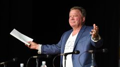El actor William Shatner durante una conferencia.