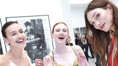 Las modelos Irina Shayk, Karen Elson y Karlie Kloss en la fiesta de inauguraci�n de la exposici�n dedicada a Steven Meisel en A Coru�a