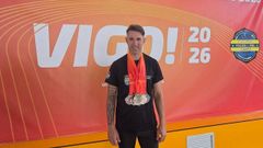 Alfredo Iglesias, agente de la Polic�a Local de Culleredo, obtuvo siete medalla en los Juegos Europeos de Polic�a y Bomberos.