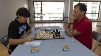 Xulio del Prado y un adversario, en Carballo.
