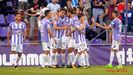 Los jugadores del Valladolid celebran un gol ante el Alcorc�n