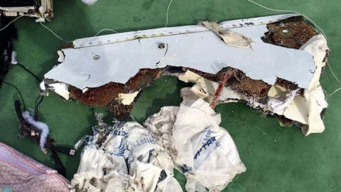 Restos del aparato hallados en el mar