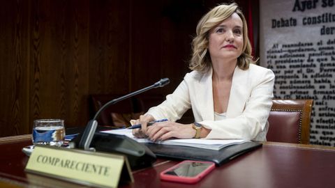 La ministra de Educaci�n, Formaci�n Profesional y Deportes, Pilar Alegr�a, en la comisi�n de investigaci�n del Senado sobre el caso Koldo