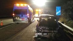 Uno de los veh�culos accidentados en Llanera