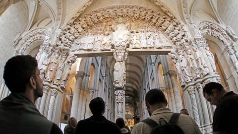 Entrada al Prtico da Gloria en la Catedral de Santiago de Compostela