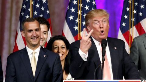 Trump, junto a su hasta ahora jefe de campaa, Corey Lewandowski