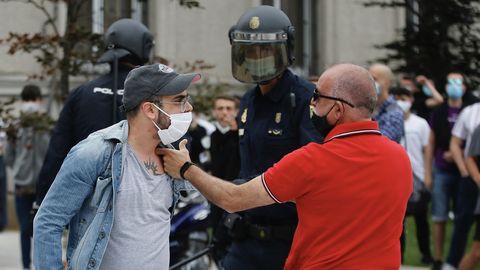 Incidentes tras el mitin de Vox en A Corua el pasado mes de julio