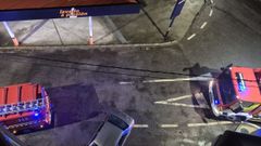 Medios de emergencias en la calle Faustino Santalices de Bande.