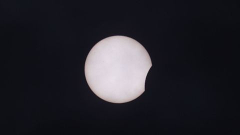Inicio del eclipse desde A Coru�a