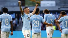 Iago Aspas celebra su gol frente a Osasuna.