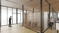 Recreaci�n de la primera planta de la futura casa consistorial de Ribeira.