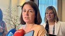 a delegada del Gobierno en Asturias, Adriana Lastra, y la vicepresidenta del Principado, Gimena Llamedo