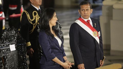 Imagen de archivo del expresidente de Per� Ollanta Humala y la ex primera dama Nadine Heredia.