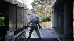 La UME�desinfecta el entorno del Chuac�e instalaciones portuarias