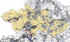 En el mapa de riesgos se delimitan con dos trazos de color rojo las �reas con peligro de inundaci�n.