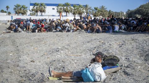 Inmigrantes que entraron de forma ilegal en Ceuta.