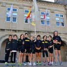Integrantes de la Escola de Atletismo de A Estrada.