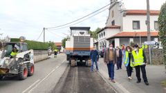 Obras en la carretera de Quintueles, Villaviciosa