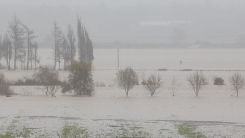 Imagen de la vega del Guadaleta inundada tras el desbordamiento del r�o a su paso por Jerez de la Frontera
