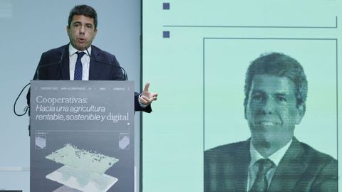 El presidente de la Generalitat Valenciana, Carlos Mazn, el jueves en la apertura del Congreso de Cooperativas Agroalimentarias de la Comunidad Valenciana.