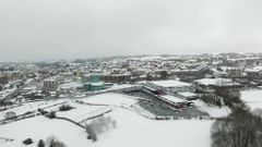 La nieve en Lal�n a vista de dron