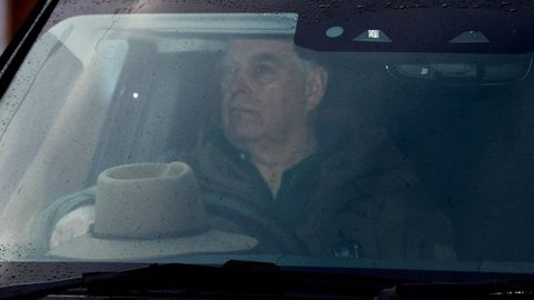 El expr&iacute;ncipe Andr&eacute;s, conduciendo en Windsor en febrero.