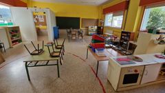 Un aula del colegio de Razo