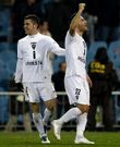 David A��n -a la derecha- celebra la victoria del Albacete frente al Atl�tico en la Copa.