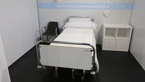 el hospital provisional H144 que se ha montado en el recinto ferial gijon�s 'Luis Adaro',