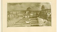 Imaxe do proxecto da praza museo-xard�n elaborada por G�mez Rom�n en 1957