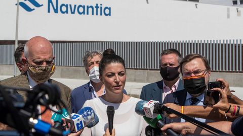 La secretaria general del grupo de Vox en el Congreso, Macarena Olona, ayer, en San Fernando (Cádiz).