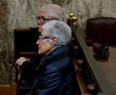 El matrimonio absuelto por el jurado popular, ayer durante la apelaci�n en la sala del TSXG. 