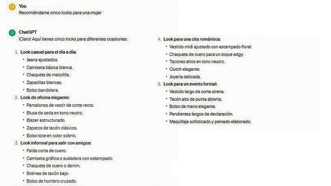 Recomendaciones de looks para mujeres