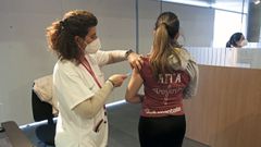 Vacunaci�n contra el covid en el edificio administrativo de la Xunta en Pontevedra