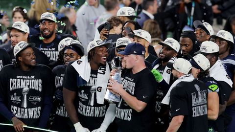 Los Seattle Seahawks celebran su victoria en la Super Bowl