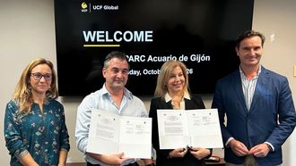 Firma del acuerdo entre el Bioparc Acuario de Gij�n y la Universidad de Florida Central (UCF), en Orlando (EEUU)