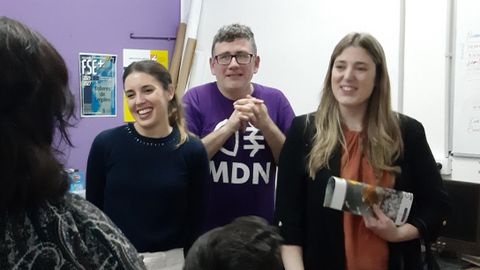 La ministra de Igualdad, Irene Montero, visita, acompa�ada de la candidata a la Alcald�a gijonesa, Olaya Su�rez, la Fundaci�n Mar de Niebla.