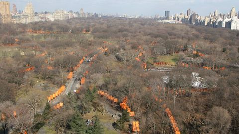 La obra The Gates, presentada en Central Park, en febrero del 2005