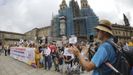 Llegada de la manifestaci�n de las v�ctimas�de Angrois al Obradoiro