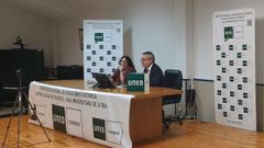 Pilar L�pez-Guerrero y Jes�s Manuel Garc�a, en la presentaci�n del nuevo protocolo de colaboraci�n entre la UNED y el �rgano colegial de los abogados